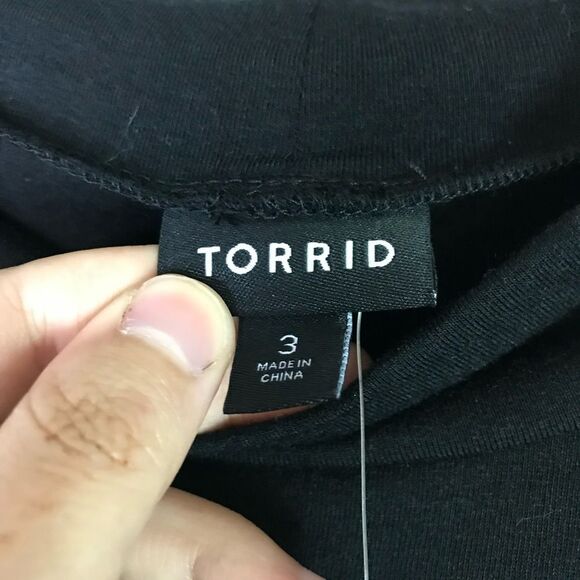 Torrid Black Dress, Puff Sleeves, Soft, Stretchy, High Neck, Sexy, NWT 3X - Picture 12 of 14